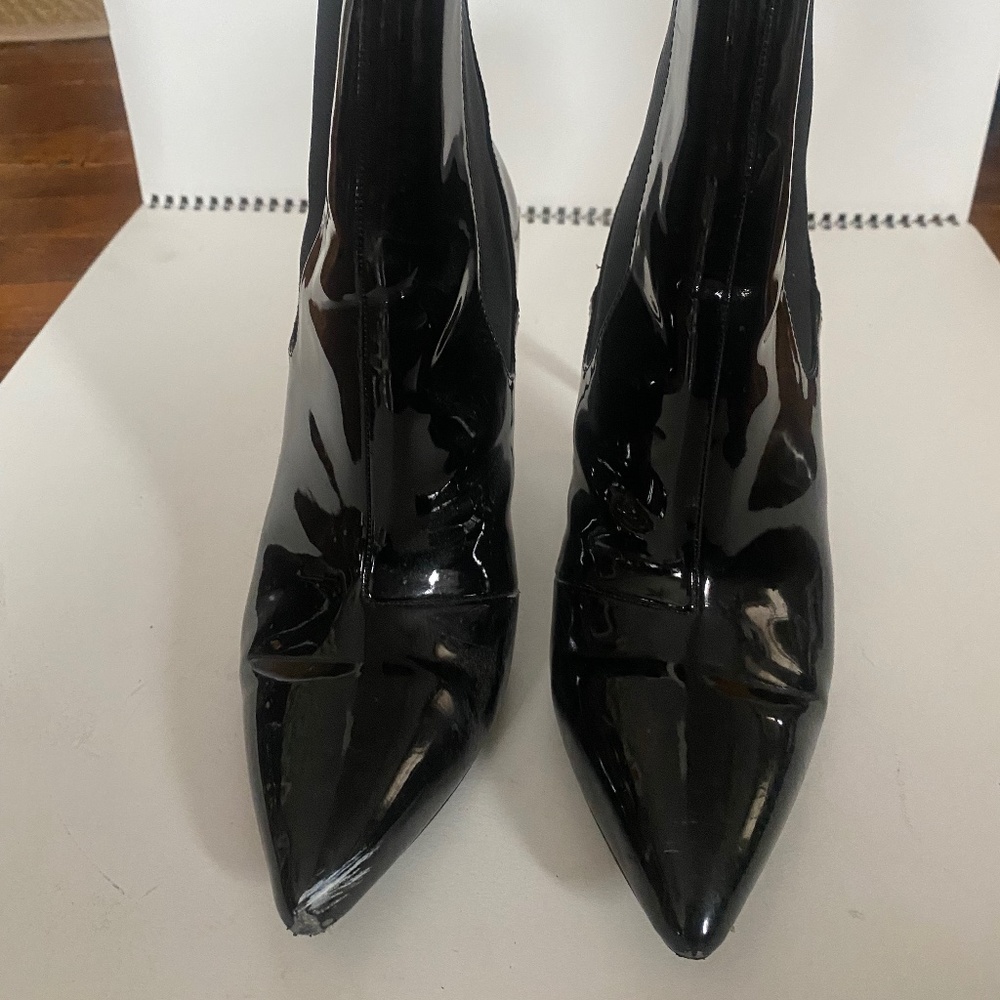 black patent boots